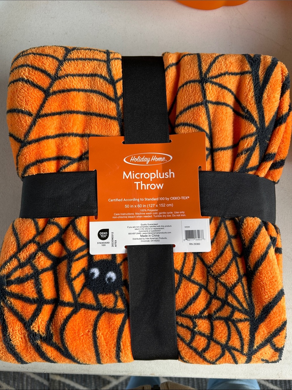 Halloween Spiderweb Microplush Throw